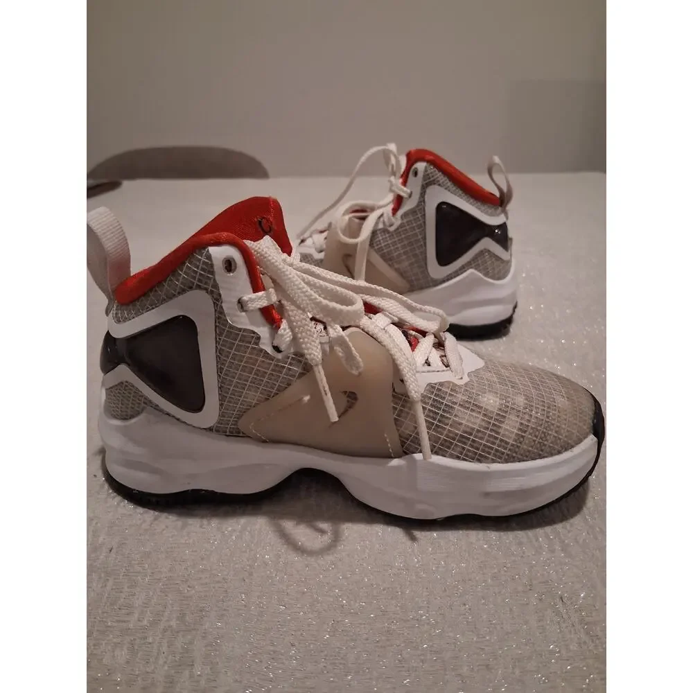 Nike LeBron 19 Sketch White Red Black DD0421-101 Kids PS Size 11C Used No...